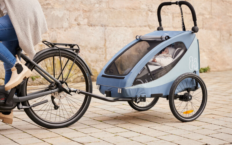 Neuer Hauck Dryk Duo Plus Fahrradanhänger: Federung, Buggy-Funktion & zwei Sitzplätze