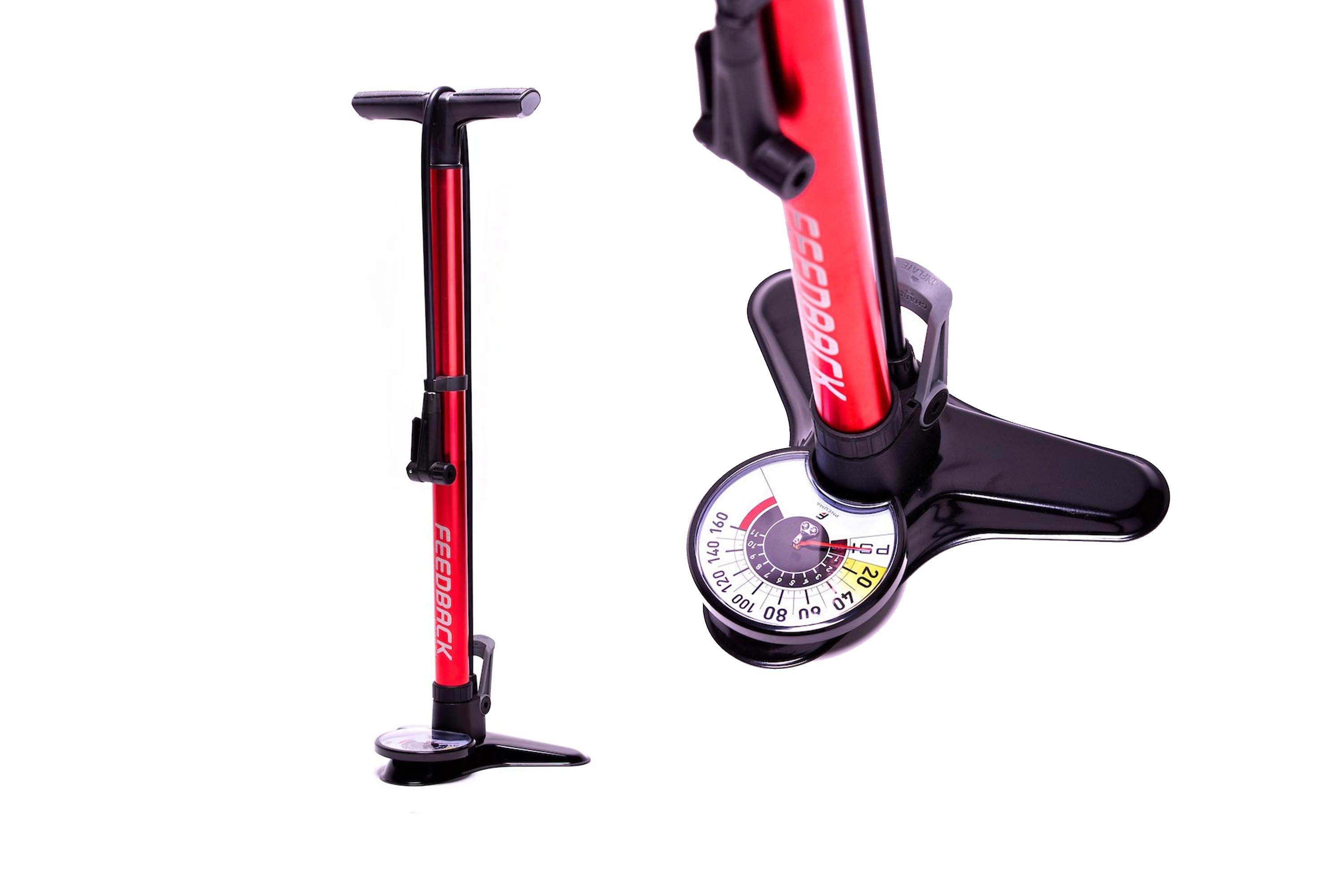 Feedback Sports Pneuma CC Fahrradpumpe: Standpumpe mit integriertem Lufttank